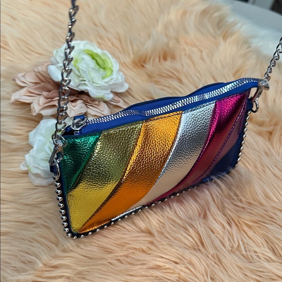 Multicolor Metallic Stud Women's Crossbody Handbag With Chain Strap NEW! - Picture 9 of 11